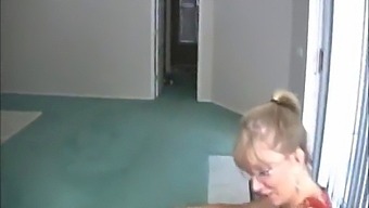 Middle-Aged Woman Receives A Facial From A Lucky Guy