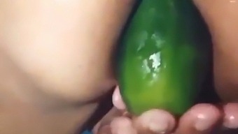 Stepmom'S Big Ass Takes On A Thick Cucumber, Sending Explicit Photos As Proof
