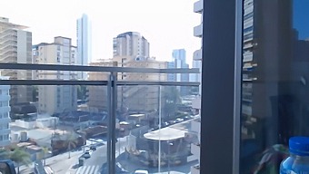 Sexy Video Game Enthusiast Flaunts Her Assets On Balcony