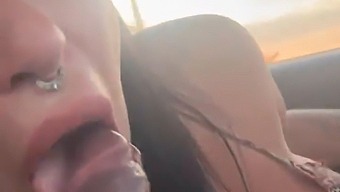 Melissa Lisboa Expertly Performs Oral Sex And Produces Milk During A Car Ride