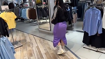 A Beautiful Latina Gets A Deep Throat Blowjob From A Fan At The Mall.