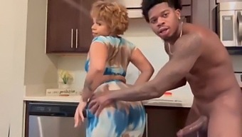 Hot Ebony Teen Gets Banged In The Kitchen